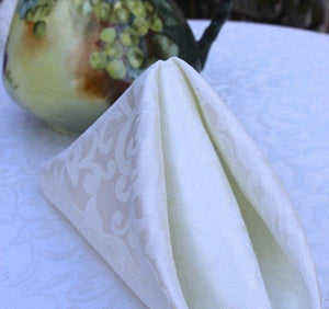 damask tablecloth on table setting