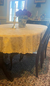 Miranda Damask Oval Tablecloth