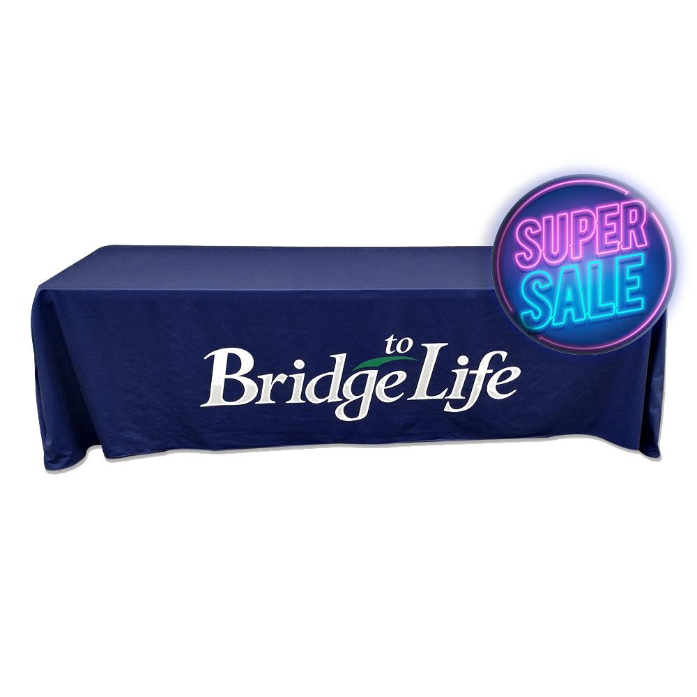 Custom Printed tablecloth for the Bridge of Life Ministry