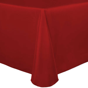 Red 90" x 156" Rectangular Duchess Satin Tablecloth