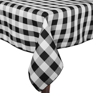 Black / White 54" x 54" Square Poly Check Tablecloth