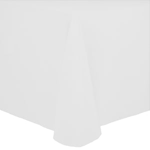 White 60" x 120" Rectangular Spun Poly Tablecloth