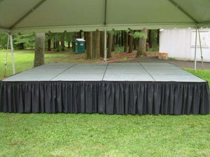 Black stage skirt at a wedding reception