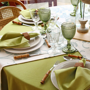 Round Poly Cotton Twill Tablecloth