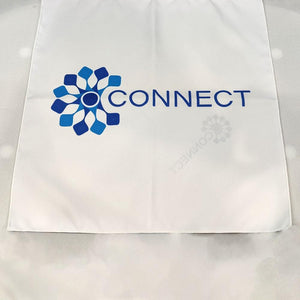 White Custom printed napkin with blue logo