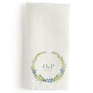 Custom-printed Wedding napkin with nuptial date and couple initials