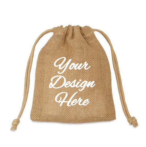 Custom Printed Burlap Bag With Drawstring 6