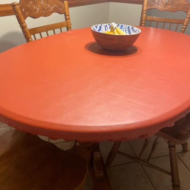 Oval Vinyl Fitted Tablecloth With Elastic