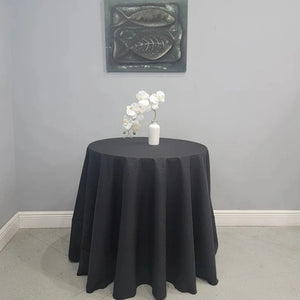 Black 90" Round Romance Iridescent Tablecloth