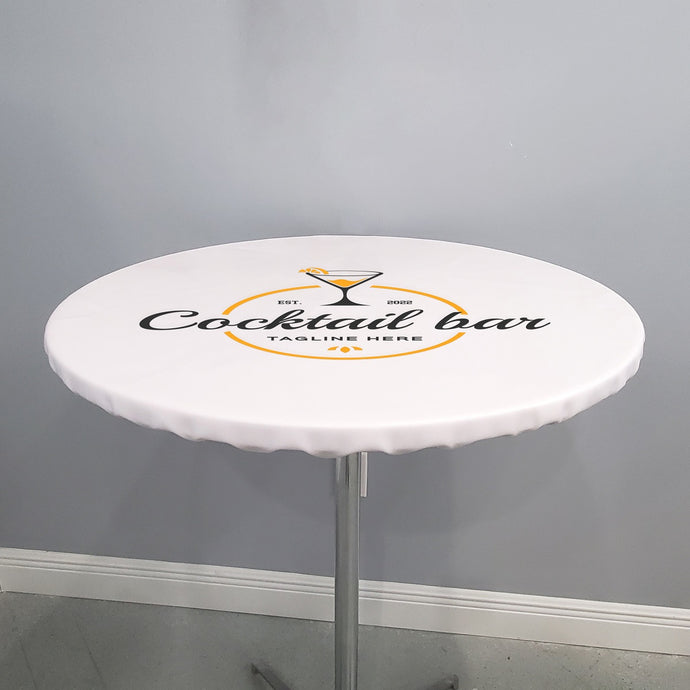 Round Vinyl Fitted Tablecloth With Logo - Premier Table Linens