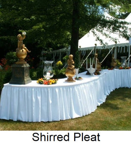 Serpentine tablecloth shirred pleat at a wedding reception