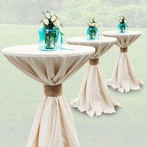 24" Round Cocktail Table with 30" & 42" Height Columns - Premier Table Linens 