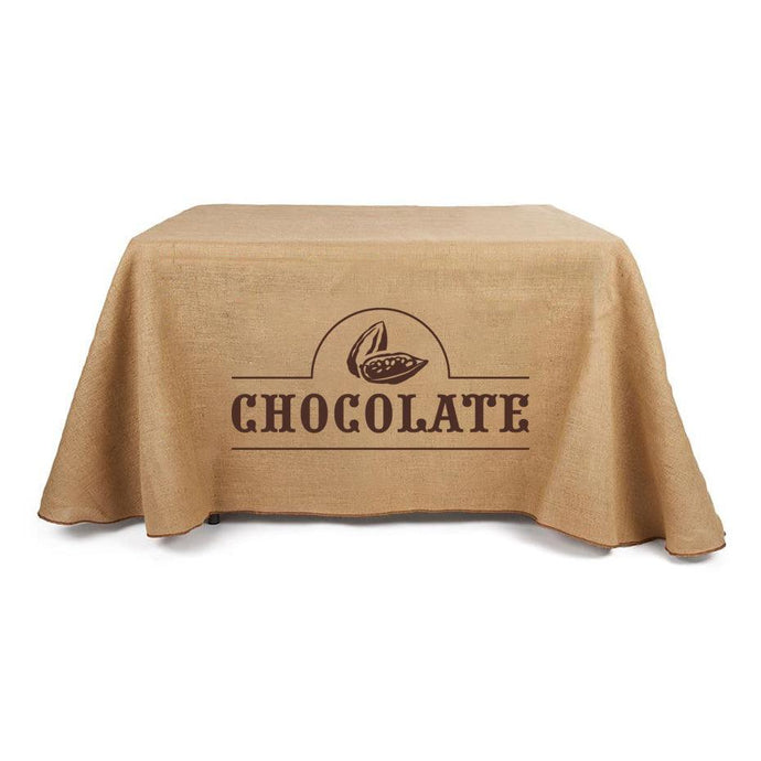 4 foot custom printed table cover with front panel one color decoration for Chocolate industries