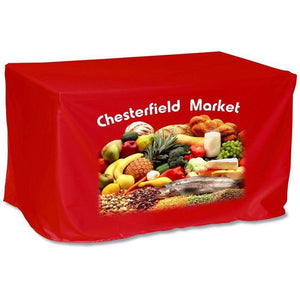 Red front panel custom printed for Chesterfield Market