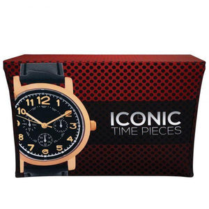 4 foot Printed fitted table cover for iconic timepieces with all-over print