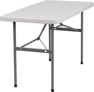 4' Plastic Folding Table, Folds In Half & Adjustable Height - Premier Table Linens 
