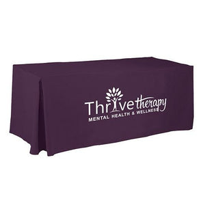 6 FT custom printed fitted tablecloth with logo on front panel