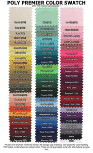 Swatch Card of fabric colors available