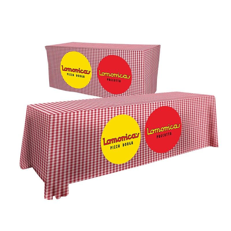 6' to 8' Convertible Custom Printed Liquid Repellent Table Throw - All Over Print