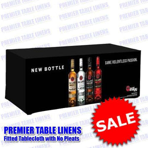 Full-color front panel print tablecloth of Spirits for the Bacardi Rum brand