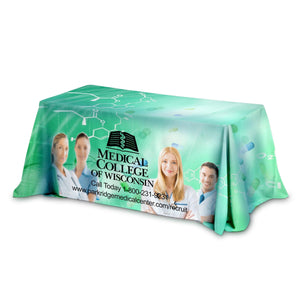 Fully Sublimated 8-foot tablecloth with all-over print for the Medical college of Wisconsin