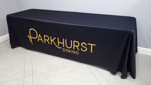 8-foot printed table cover for Parkhurst Dining Restaurant