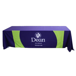 Corporate logo table throw with one color print for the Dean Clinic