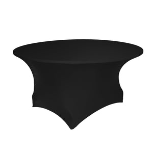 Black 60" - 72" Round Spandex Table Cover - Premier Table Linens - PTL 