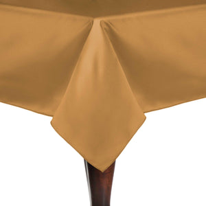Antique Gold 90" x 90" Square Duchess Satin Tablecloth - Premier Table Linens - PTL 