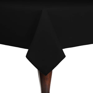 Black 85" x 85" Square Spun Poly Tablecloth Special - Premier Table Linens - PTL 