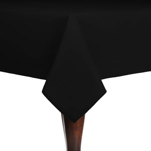 Black 90" x 90" Square Spun Poly Tablecloth - Premier Table Linens - PTL 