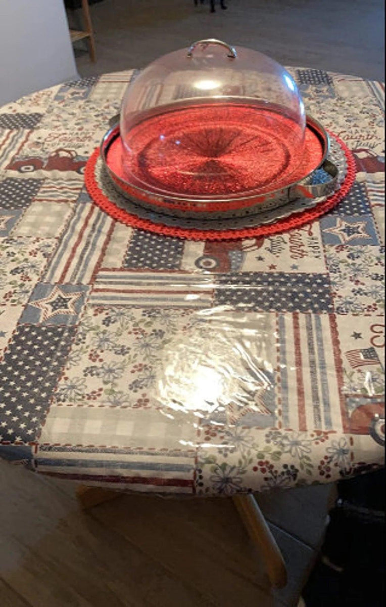 Clear Vinyl Fitted Tablecloth With Elastic