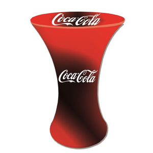 Red printed Spandex cocktail cover for Coca-Cola