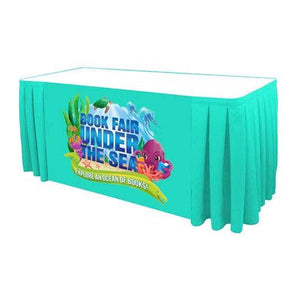 Printed Table Skirt for the Book Fair under Sea