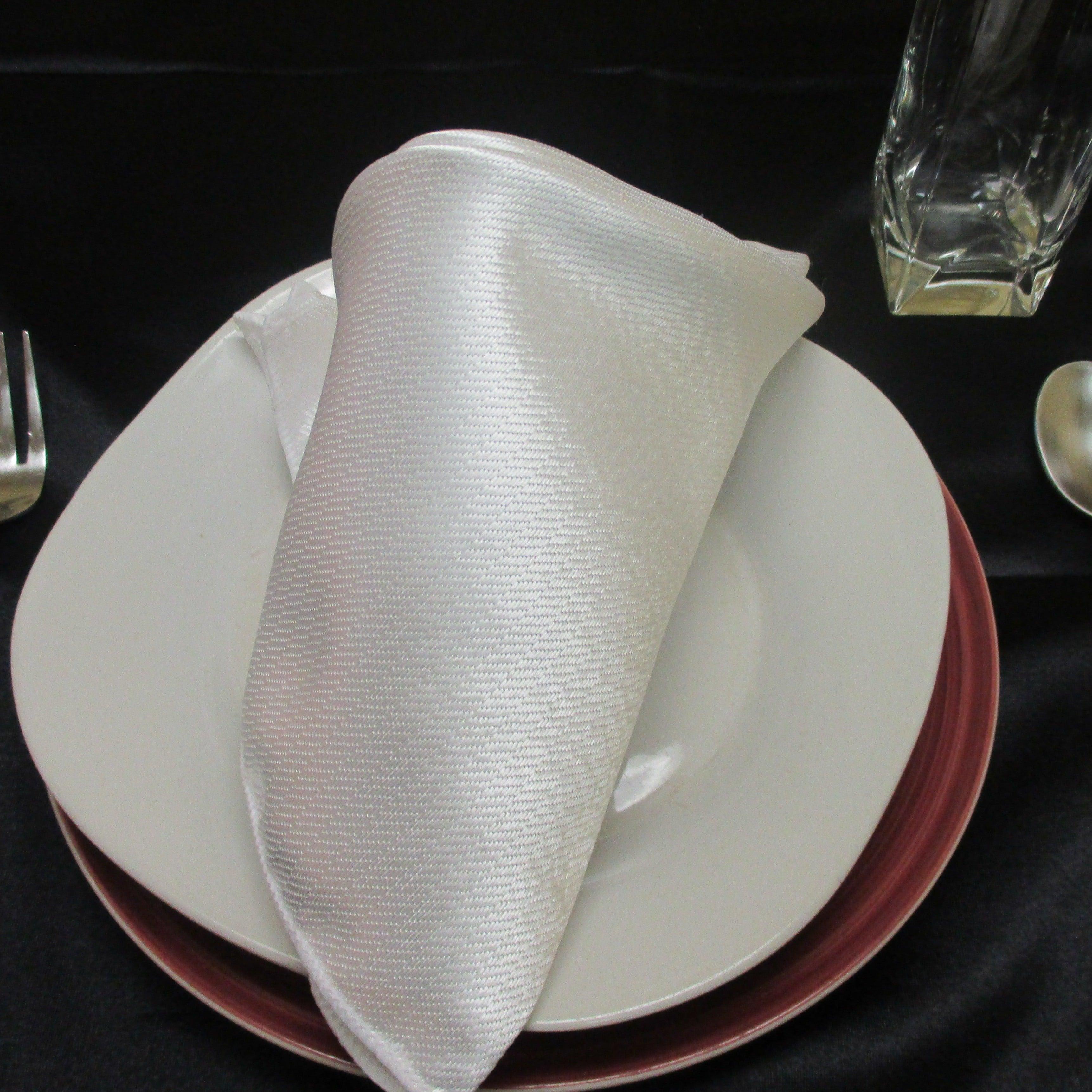 Silver Spoons Herringbone Linen Look Napkins For Events, Black