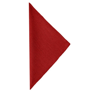 Havana napkin in Holiday Red Folded in a triangle form