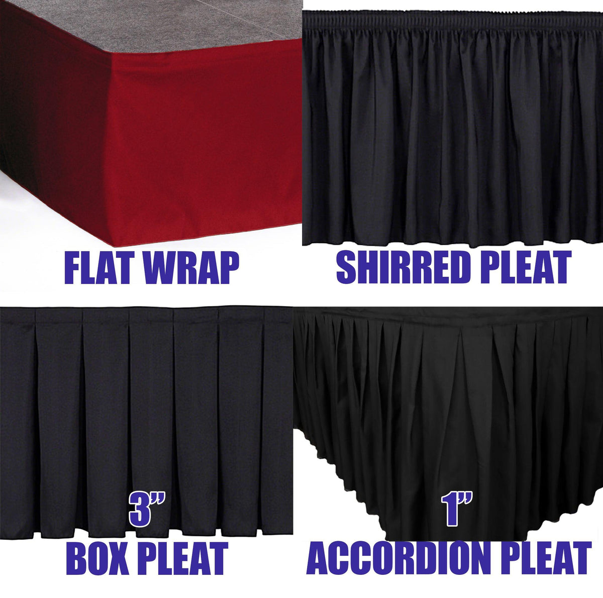 Table skirting, basic pleats for a round table 