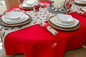 Holiday red Christmas tablecloth