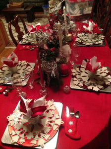 Holiday red Christmas tablecloth, Havana Linen Collection