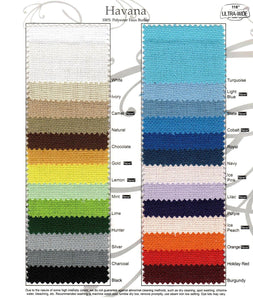 Color swatches for Havana tablecloth and cloth napkins 