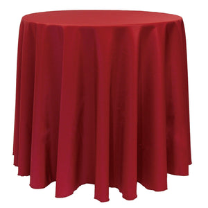 Holiday Red 120" Round Poly Premier Tablecloth - Premier Table Linens - PTL 