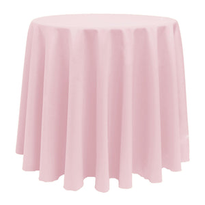 Ice Pink 132" Round Poly Premier Tablecloth - Premier Table Linens - PTL 