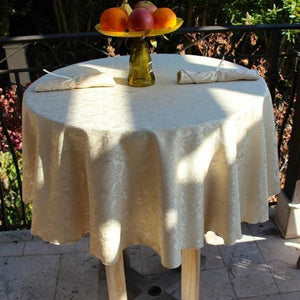 Ivory 90" Round Saxony Damask Tablecloth - Premier Table Linens - PTL 