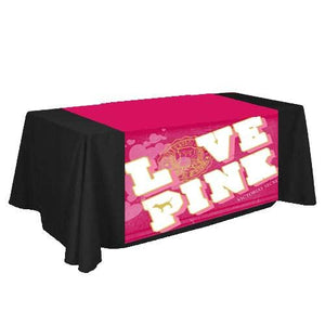 Custom printed Liquid Repellant table runner with 24-hour production graphic for Victoria's Secret