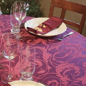 Melrose Damask tablecloth, cotton table linen