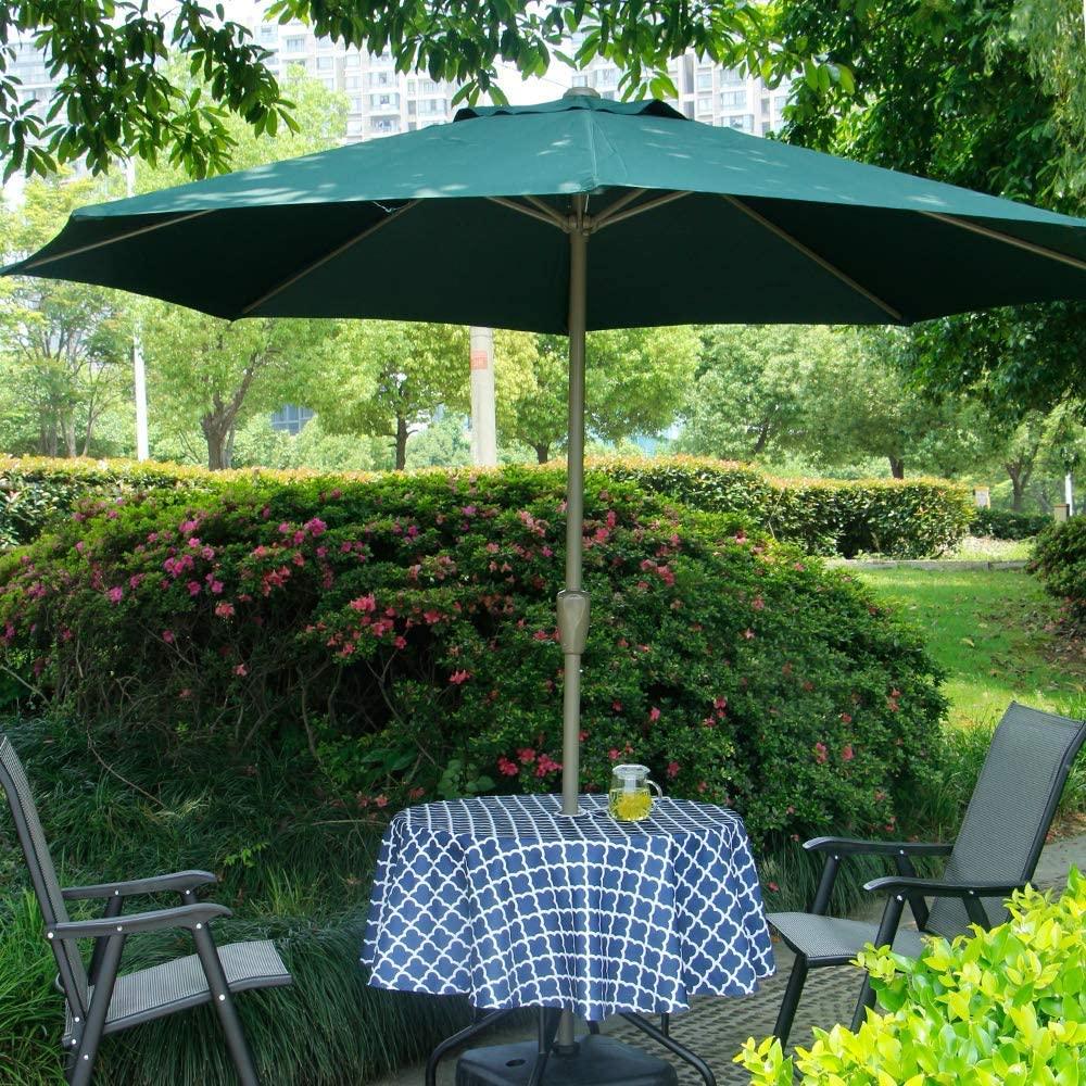 damask patio umbrella Outdoor Tablecloth With Umbrella Hole & Zipper Arelis Damask, 60" Round / Slate Blue