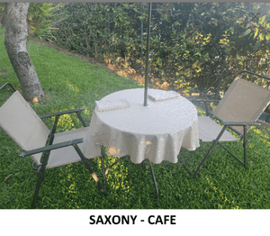 Outdoor Tablecloths With Umbrella Hole, Saxony Damask - Premier Table Linens - PTL 