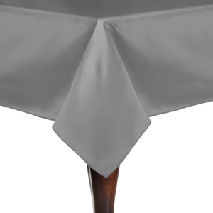 Pewter 90" x 90" Square Duchess Satin Tablecloth - Premier Table Linens - PTL 
