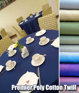 Poly Cotton Twill Fabric By The Yard 120" Wide - Premier Table Linens - PTL 