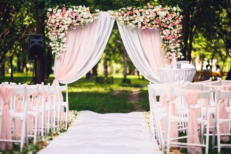 Wedding backdrop, polyester curtains